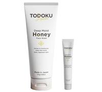 TODOKU JAPAN Deep Moist Honey Face Wash - 110g + 10g Travel Size Set