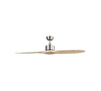 TODOLAMPARA Ceiling Fan DC Motor Leste Nickel, 2 Beech Blades, 5 Speeds, Remote Control, Timer, Quiet and Energy Saving, Winter Summer Mode, Large