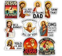 TODOLIA (10Pcs-3in) Funny Jesus Meme Sticker Pack, Christian Humor Sticker, Catholic Christian Gift, Church Bible Verse Religious Decoration for Laptop Tablet Water Bottle Helmet Car Truck Vehicle