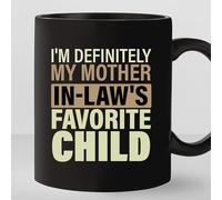 TODOLIA -11Oz- I'm Definitely My Mother In Law's Favorite Child Coffee Mug, Birthday Gift For Mother In law, Christmas Mug Gift From Daughter In Law Son In Law, Ceramic Glossy Mug Gift For Mom