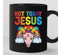 TODOLIA -11Oz- Not Today Jesus Coffee Mug, Funny Atheist Meme Coffee Cup, Demonic Satanism Gift Mug, Adult Humor Atheism Satanic Tea Mug, Ceramic Glossy Mug Gift For Family, Friends, Coworkers