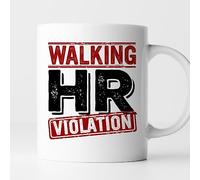 TODOLIA -11Oz- Walking HR Violation Coffee Mug, Funny Office Worker Coffee Cup, Human Resources Nightmare Mug, Funny HR Rules Coworker Mug, Ceramic Glossy Mug Gift For Family, Friends, Coworkers