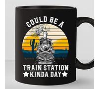 TODOLIA Could Be A Train Station Kinda Day Coffee Mug, Funny TV Shows Reference Mug, Western Train Station Mug, Cowboy Cowgirl Mug, Ceramic Glossy Mug Gift For Family, Friends, Coworkers - 11 Oz
