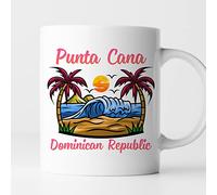 TODOLIA Punta Cana Dominican Republic Coffee Mug, Punta Cana Tea Mug, Dominican Republic Mug, Punta Cana Dominican Republic Souvenirs Ceramic Glossy Mug Gift For Family, Friends, Coworkers - 11 Oz