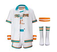 Todollcos Mens Jersey Jackie Costume Tropics Shirt Shorts Socks Sweatbands Basketball Player Outfits, Mens Basketball Jersey, Medium