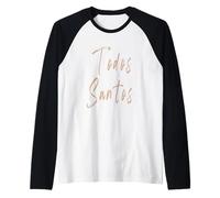 Todos Santos Mexico Vintage Elegant Design Raglan Baseball Tee