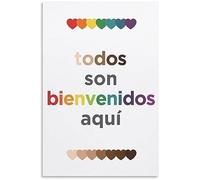 Todos Son Bienvenidos Aqui Poster Everyone Is Welcome Here Spanish Class Classroom I Metal Tin Sign Art And Wall Print Modern Family Bedroom Decor 8x12