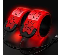 Todoxi Led Armbands for Running, 2 Pack Running Lights for Runners Rechargeable Reflective Running Gear Light Up Armband High Visibility LED Wristband Bracelet Lights for Kids Joggers Bikers Walkers