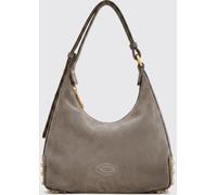 TOD'S Metal Dots Suede Calfskin Shoulder Bag with Adjustable Handle