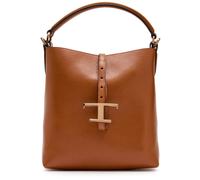 Tods T-plaque Grained Leather top Handle bag - Tan - One Size