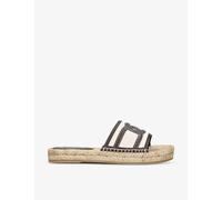 Tods Womens Black Branded Raffia-trim Cotton Sandals Eur 38/5 Uk Women