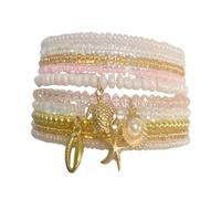 Todu Boho Bracelets Shell Starfish Sea Turtle Stackable Beaded Bracelets Bohemian Summer Beach Jewelry for Women