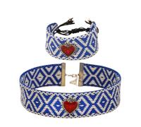 Todu Boho Jewelry Sets for Women Vintage Goth Dark Rose Heart Bohemian Necklace Weaving Bracelet Ethnic Summer Holiday Jewelry, 1 Pc+1 Pc, Zinc Polyester, No Gemstone