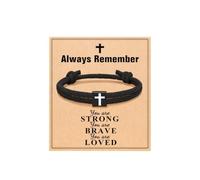 Todu Braided Rope Cross Bracelet for Men Women Couple Surfing Bracelet Religion Jesus Christian Baptism Jewelry Christmas Valentine's Day Gifts, Adjustable, no gemstone