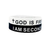 Todu GOD IS FIRST IM SECOND Bracelet Christian Cross Silicone Rubber Wristbands Couple Bracelets Jesus Faith Jewelry for Women Men, Adjustable, no gemstone
