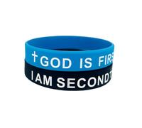 Todu GOD IS FIRST IM SECOND Bracelet Christian Cross Silicone Rubber Wristbands Couple Bracelets Jesus Faith Jewelry for Women Men, Adjustable, no gemstone