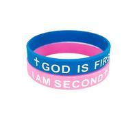 Todu GOD IS FIRST IM SECOND Bracelet Christian Cross Silicone Rubber Wristbands Couple Bracelets Jesus Faith Jewelry for Women Men, Adjustable, no gemstone