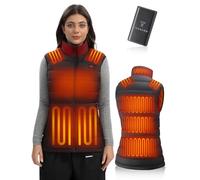 TODWARM Heated Gilets for Women with 15 Heating Zones, Heated Jacket with Power Bank 16000mAh, 3s Rapid Heating Heated Vest for Outdoor Activities Exploration Walking hiking the Dog Black L