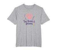 Toe Beans & Dreams: Whimsical Pet Paw T-Shirt, Men's Big and Tall, Heather Grey, 2X Tall