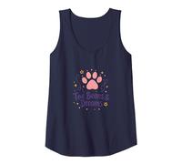 Toe Beans & Dreams: Whimsical Pet Paw Tank Top, Women, Navy, M