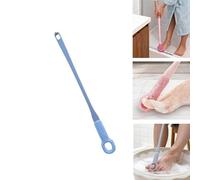 Toe Cleaning Brush, 15.7" Foot Scrubber in Shower with Long Handle, Soft Silicone Toe Cleaner 3-in-1 Foot Scrubber for Wet or Dry Brushing for Daily Foot Care and Deep Cleansing (Blue,1 PCS)