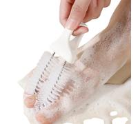 Toe Cleaning Brush - Shower Foot Scrub Tool, Dead Skin Removal Anti Itch Design, Straight Handle | Gentle Foot Care Cleaner for Elderly Pregnant Men Women Bathroom Use