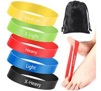 Toe Exercise Bands, 5 Pcs Toe Spacers for Bunion Correction and Toe Alignment, Toe Stretch Bands with Storage Bag for Flexibility Training, for Pilates, Yoga and Foot Exercise