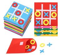 Toe Game, 20 Pack Felt Board Noughts and Crosses Game 12x12cm Tic-Tac-Toe Board Games, Classic Educational Toys for Goodie Bag Stuffers, Classroom Prizes for 4-8 Years Students Boys Girls