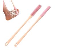 Toe Lotion Applicator - 2 Long Handle Toe Scrubber | Silicone Bristles Foot Brush | Foot Towel Brush with Reusable Drying Covers | Toe Cleaning Brush Silicone Toe Brush for Seniors