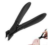 Toe Nail Clipper for Thick Nails, Angled Wide Opening Heavy Duty Toenail Clipper for Non-Slip Handle, ingrown toenail Clippers for Safe Precise Trim, with Safety Cap, Black