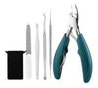 Toe Nail Clippers Cutter Ingrown Toenail Tool Professional Thick Nails Dirt Remover Super Sharp Curved Blade Nail Tool,6Pcs,1