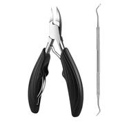 Toe Nail Clippers Cutter Ingrown Toenail Tool Professional Thick Nails Dirt Remover Super Sharp Curved Blade Nail Tool,2pcs,Black
