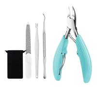 Toe Nail Clippers Cutter Ingrown Toenail Tool Professional Thick Nails Dirt Remover Super Sharp Curved Blade Nail Tool,QGreen Set
