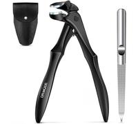 Toe Nail Clippers for Seniors Thick Nails,DRMODE Long Handled Angled Head Toenail Clippers for Thick Toenails for Men with Wide Opening, Large Finger Nail Clippers Adult with Catcher