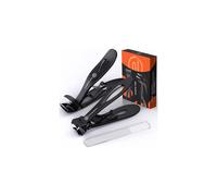 Toe Nail Clippers for Thick Nails for Seniors | 3-Pack Ergonomic Heavy Duty Angled Head Nail Clippers with Catcher|Premium Steel Wide Opening Large German Fingernail Clippers Nail Cutter for Men Women