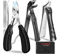 Toe Nail Clippers for Thick Nails, Heavy Duty Large Nail Clippers with Catcher for Thick Nails, Ingrown Toenail Clippers for Thick Toenails for Seniors, Slanted Nail Clippers Set for Men Women