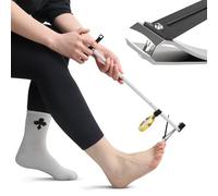 Toe Nail Clippers Long Handle Wide Jaw Opening Free Bending for Thick Nails Auxiliary Tools for Elderly Overweight Arthritis