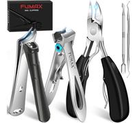 Toe Nail Clippers Set for Men Thick Nails, Large Toenail Clippers for Elderly Thick Toenails with Wide Opening, Heavy Duty Slanted Nail Clippers for Men Women Sharp Nail Cutter with Long Handle