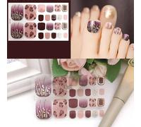 Toe Nail Strips Toenail Nail Polish Wraps Soft Self-Adhesive Nail Full Wraps Nail Strips Sticker Nail Tips Nail Wraps Sticker Decals Nail Art Stickers Decals Nail Supplies Nail Art Design Decoration