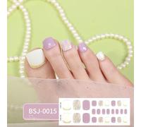 Toe Nails Art Polish Strips Self-Adhesive Gel Nails Sticker Decals Gel Strips Full Wraps Nails Art Strips