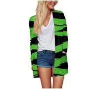 Toe Rings Stainless Steel Women's Cardigan with Halloween Print, Long Sleeve, Open Front, Cosy Knitted Top, Casual Blouse with Loose Fit for Autumn and Cardigan Women with Black, Green, XXL