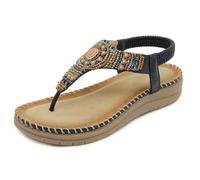Toe Separator Boho Flip Flops Sandals for Women Decorated with Colourful Rhinestones and Beads Strappy Sandals Cork Footbed Roman Sandals Beach Shoes Summer Shoes Summer Sandals for Beach Everyday Use