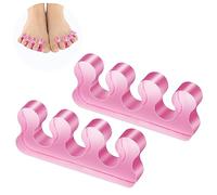 Toe Separator Pedicure, Silicone Toe Separator, Repeatable Washable Toenail Dividers for Nail Polish, Correctors for Overlapping Toes, Pink