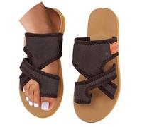 Toe Separator Wide Feet Women's Orthopaedic Sandals Women's Comfortable Soft Slippers Flat Slippers Wide Feet Mules Cross Slippers Non-Slip Beach Slippers Soft Sole Slides Breathable Mules, CO2, 10 UK