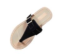 Toe Separator Women's Beach Casual Flip Flops Summer Shoes Bohemian and Comfortable Slippers White Flat Shoes Non-Slip Bath Slippers for Beach Pool Indoor Outdoor, black, 7 UK