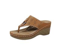 Toe Separator Women's Black Simple Beach Shoes Women's 39 Sandals Super Soft Summer Sandals Open Toe Wedge Sandals Breathable Slip On Shoes Waterproof Work Sandals Cool Casual Shoes, brown, 5 UK