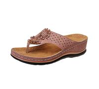 Toe Separator Women's Flip Flops Toe Sandals Summer Shoes Comfortable Arch Support Sandals Wide Feet Slippers Width H Flip Flops Beach Sandals Women's Sandals & Slides, pink, 8 UK