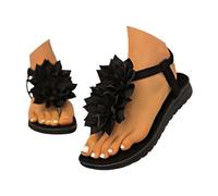 Toe Separator Women's Slides Sandals Beach Flip Flops Elegant Wedge Sandals with Footbed Slippers Black Non-Slip Beach Slippers Sandals Flat Slide Sandals Open for Beach, City, Garden and Pool, black