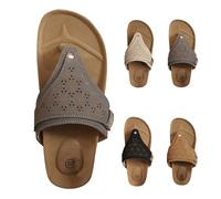 Toe Separator Women's with Footbed, Flip Flops, Lightweight Mules, Open Toe Slippers, Summer Slippers, Lightweight Slippers, Orthopaedic Sandals, Boho Beach Shoes, Comfortable Women's Sandals, gray