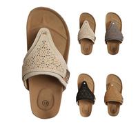 Toe Separator Women's with Footbed, Flip Flops, Lightweight Mules, Open Toe Slippers, Summer Slippers, Lightweight Slippers, Orthopaedic Sandals, Boho Beach Shoes, Comfortable Women's Sandals, khaki
